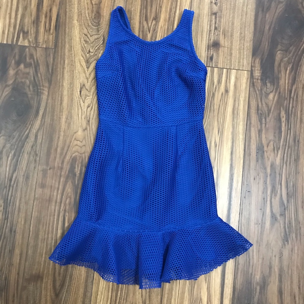 Royal blue mini net dress